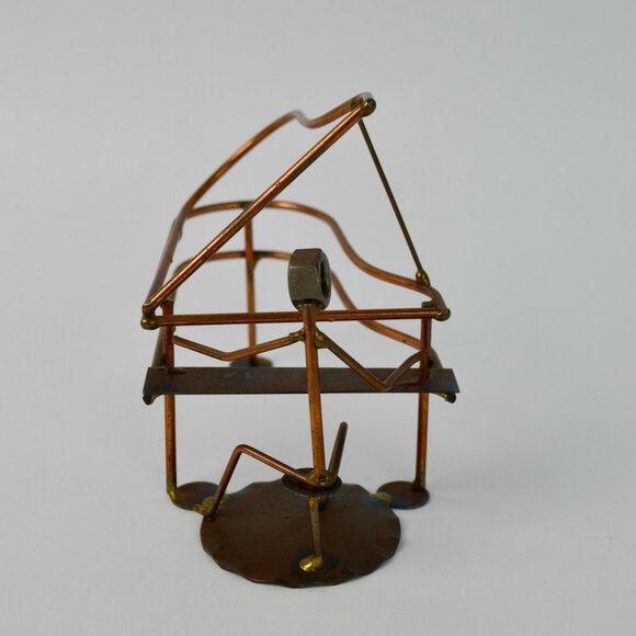 Handcrafted Rock Creek Metal Craft Folk Art Grand Piano Sculpture Musician - Picture 2 of 5